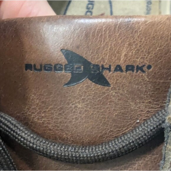 Rugged Shark Pilot leather brown Men size 13 moccasin boat shoes antimicrobial - Picture 3 of 10